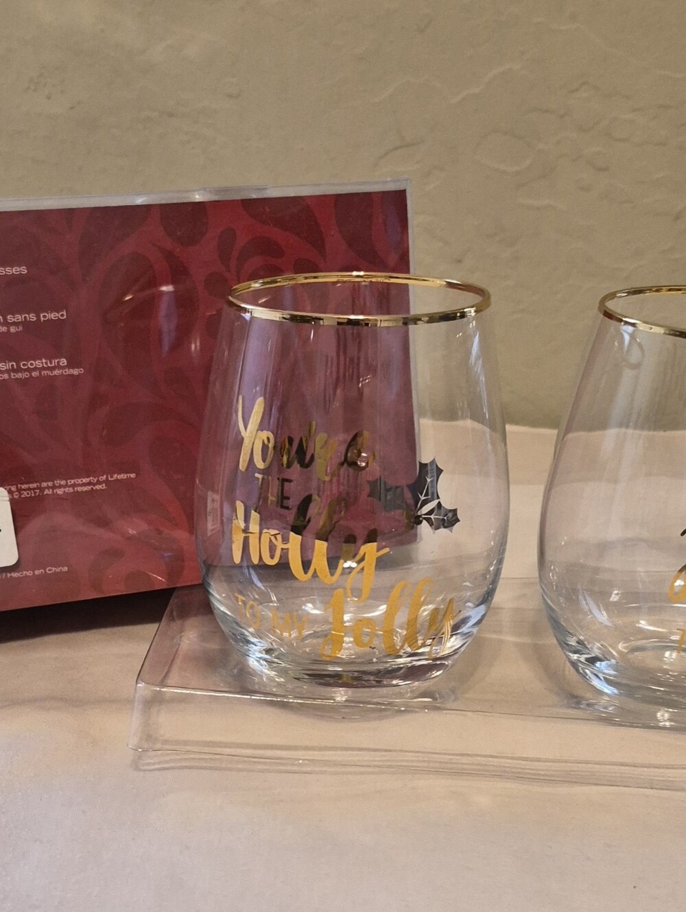 MIKASA Stemless Wine Glasses set of 4 NWT 18 oz